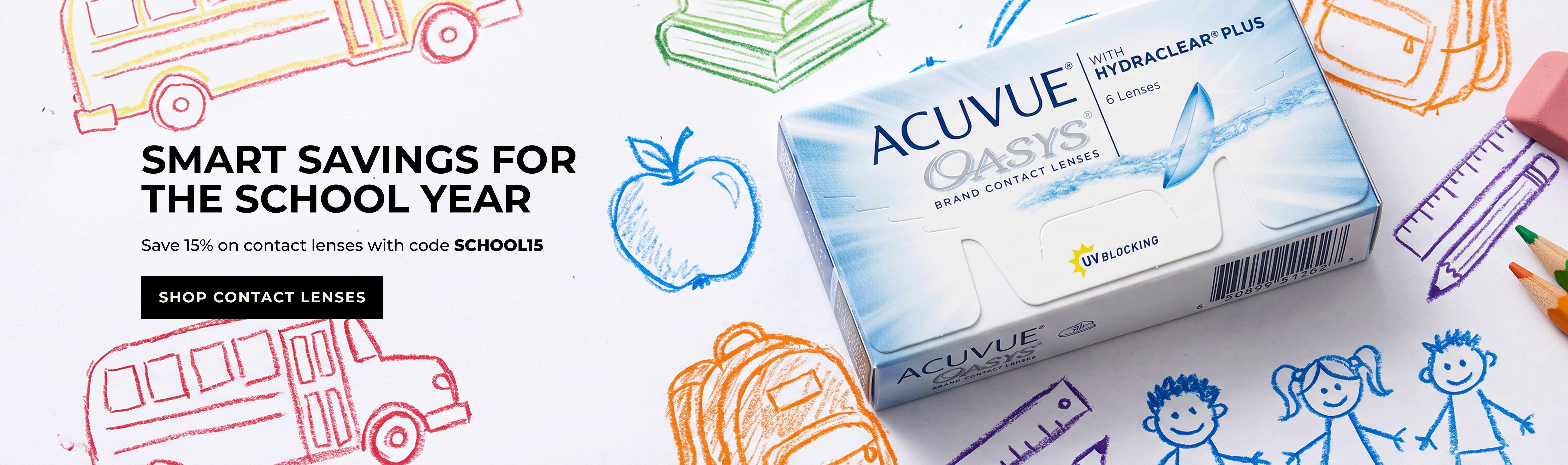 Back to School Offer 15% off contacts